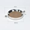 Stainless Steel Metal Mirror Leather Tray Circular Silver Handle Plate Desktop Storage Container Jewelry Tray Fruit Plate