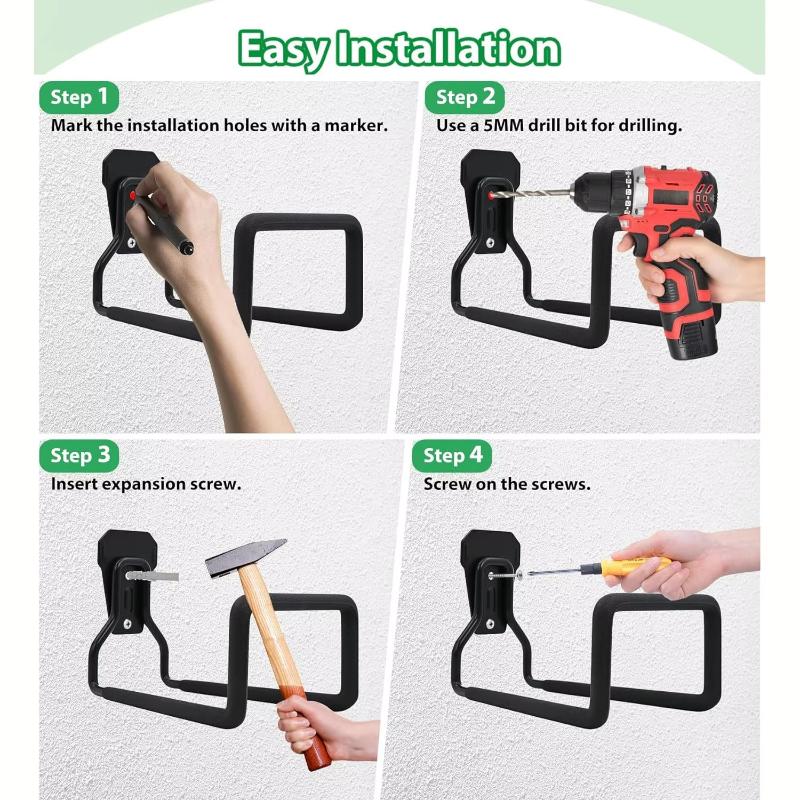 Garden Hose Wall Mount Holder Heavy Duty Metal Hook Easy to Install for Outdoor Yard Garden Indoor Utility Storage