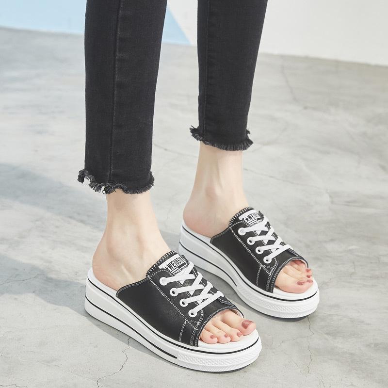 Slippers Women's Outer Wear Summer New Fashion Casual Student Thick Bottom Tide Sports Sandals Street Shot