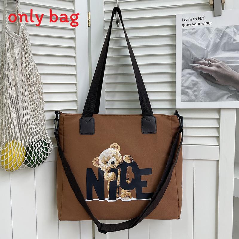 Bolso Tote de Lona Oxford para Mujer con Estampado de Letras Suave para Hombro Uso Diario