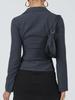 2024 European & American Spring/Autumn Striped Slim-Fit Button-Down Cardigan with Lapel