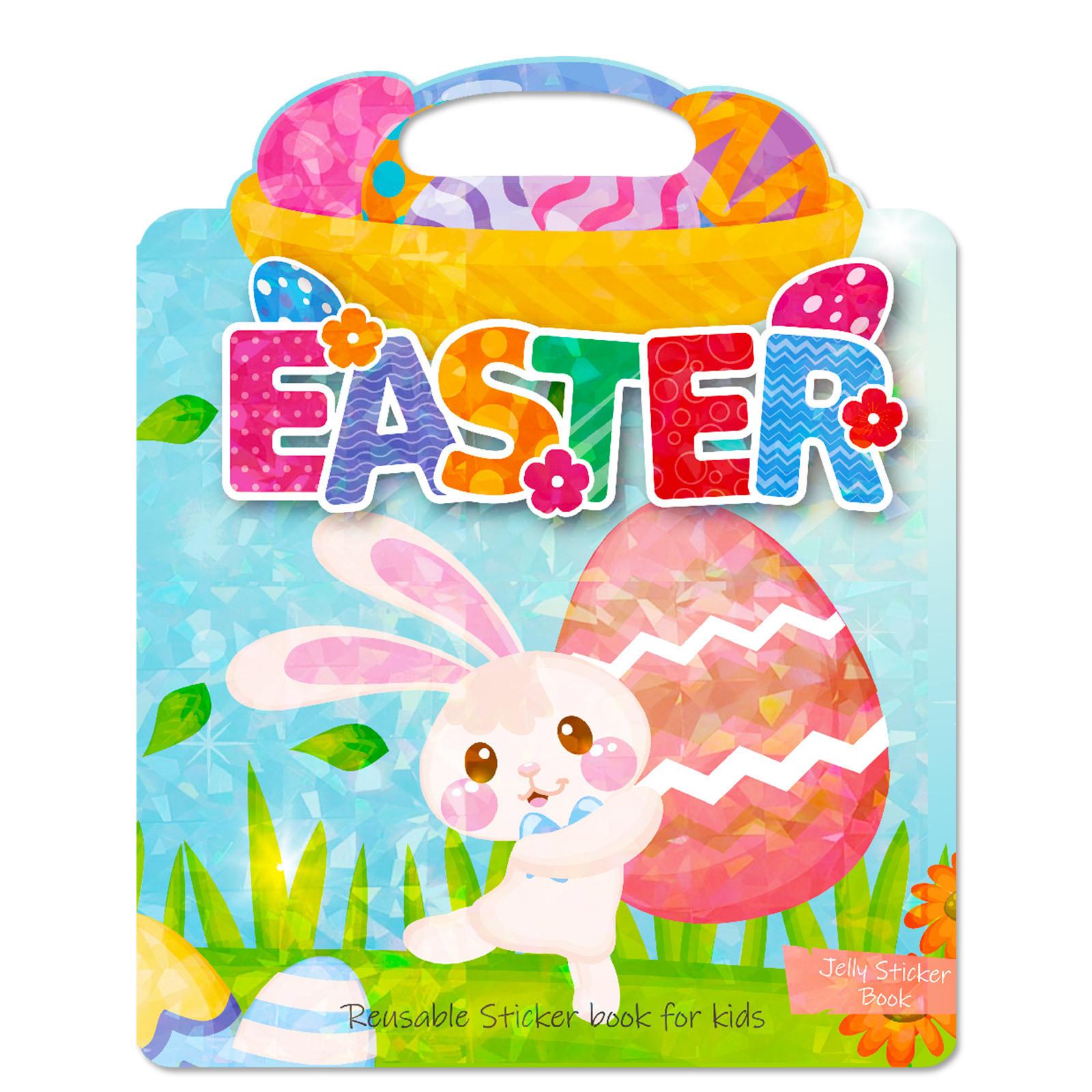 

Детская книга-фокус для раннего развития без вырезания, которую можно многократно наклеивать, с книжкой-наклейкой-желе в виде пасхального кролика для DIY