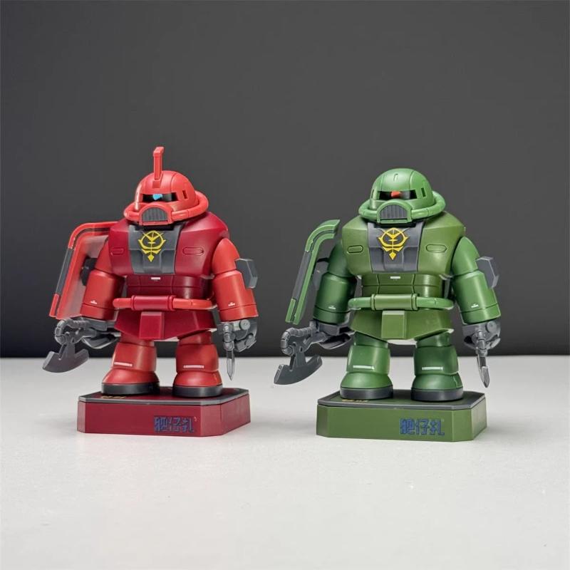 Chubby Fat Zaku & RX-78-02 Yuanzu Magnetic Assembly Model Kit Mecha Action Figure With Base & Water Decal Desktop Decor Toy Gift