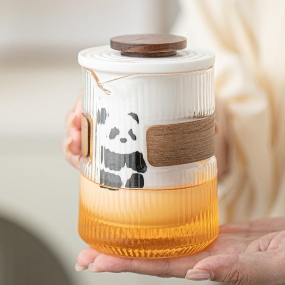 Anti Heat Hand Grip Panda Tea Set Cartoon Chinese Congou Tea Set Ceramic Teapot  Travel Tourism
