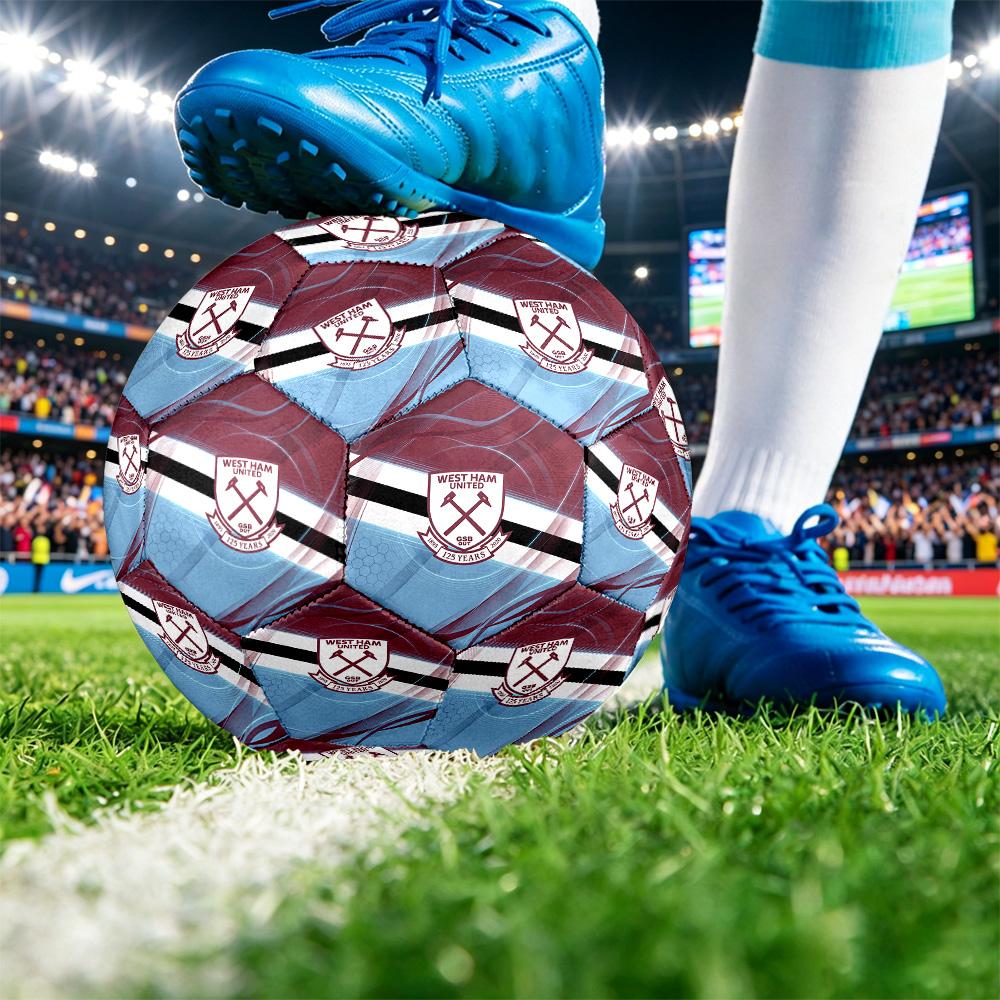 West Ham United FootballPrinted Size 5 Soccer Bootball, Anti Slip Adult Match Football Souvenir for Football Fans