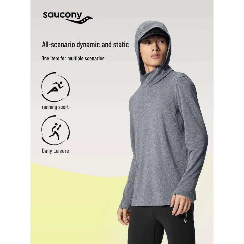 SAUCONY Merino Wool Hooded Long Sleeve T-shirt 2XL