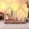 Christmas Decoration Items Luminous Cabin Forest Elderly Wooden Window Scene Tabletop Decoration