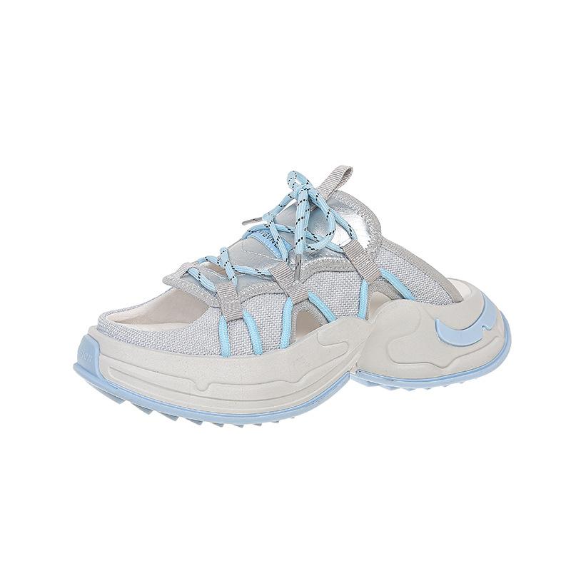 Lightweight American retro non-slip thick-soled sports slippers for women's summer wear 2025 new versatile soft-soled sandals shoes