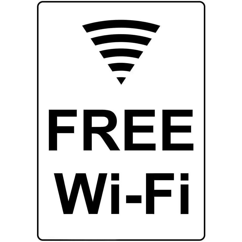 Vintage Free Wifi Metal Tin Sign Retro Warning Plaque for Home Cafe Restaurant Bar Club and Washing Room Decor