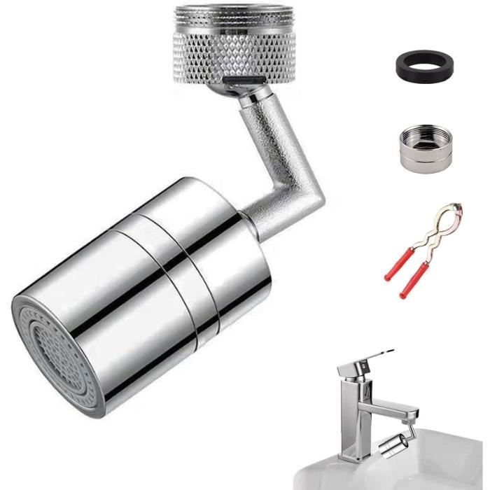 

AJW-Réglable Aérateur pour Robinet,Embout Robinet Orientable 22mm,Tete de Robinet Rotative 720 Degrés,Robinet Anti Eclaboussur[252]