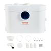 VEVOR Macerator Pump, 700W, 9600 L/h Flow, 32.8 Ft/10 M Head, Macerator Sewerage Sump Pump with 3 Water Inlets for Toilet, Basement, Kitchen, Sink