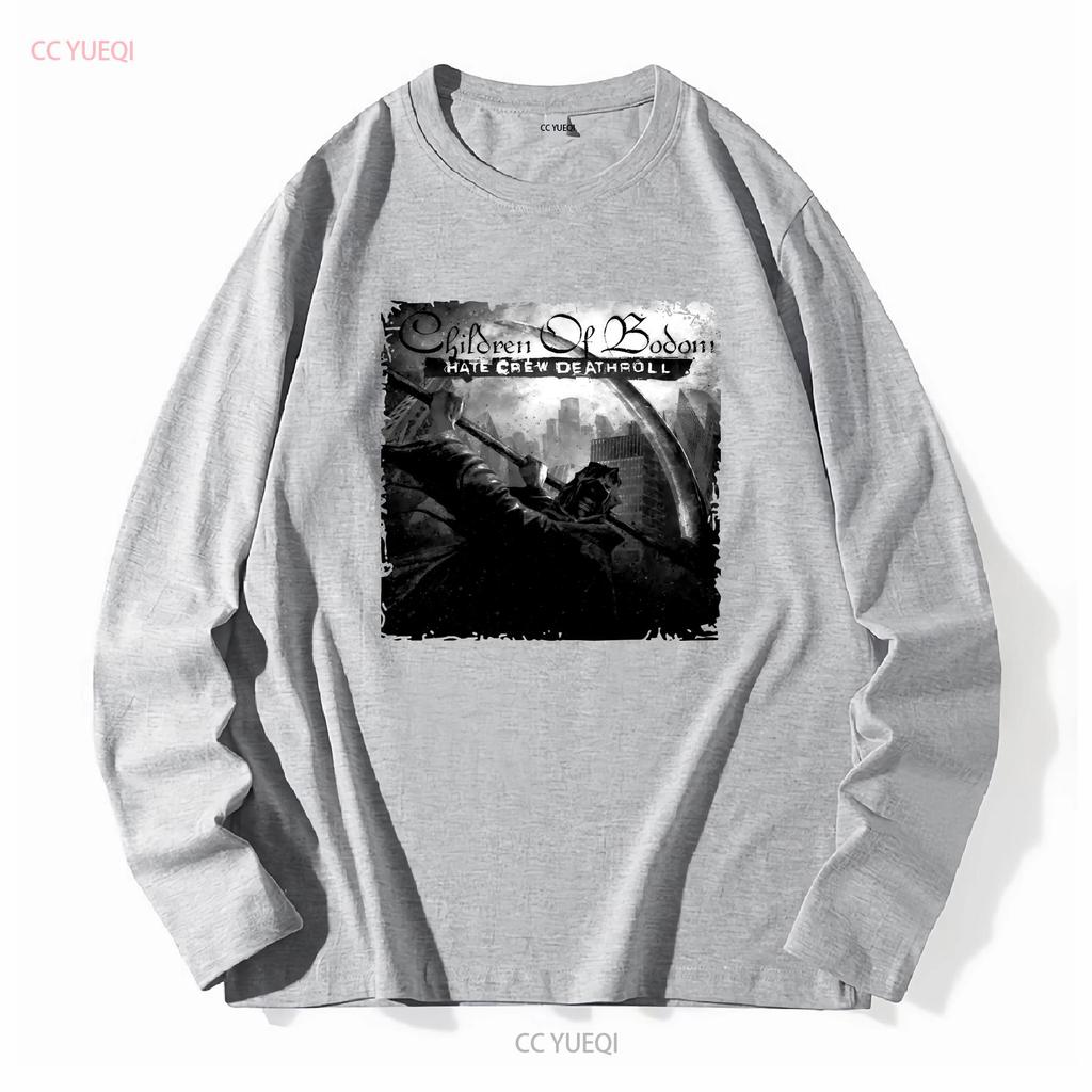 Children Of Bodom Hate Crew Deathroll Album T-Shirt Schwarz Weiß Größen S 5XL Langarm Vintage Leicht Ausgewaschen Unisex Freizeit