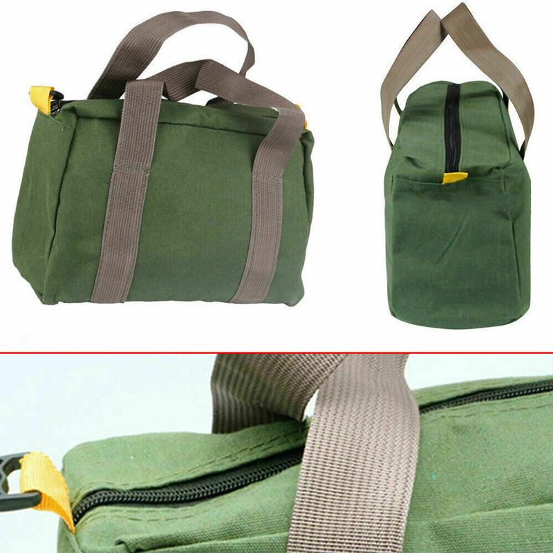 Portable Canvas Storage Bag Waterproof Tools Organizer Storage Kit Hand Heavy Duty Large Working Bag for Garden/Outdoor Camping