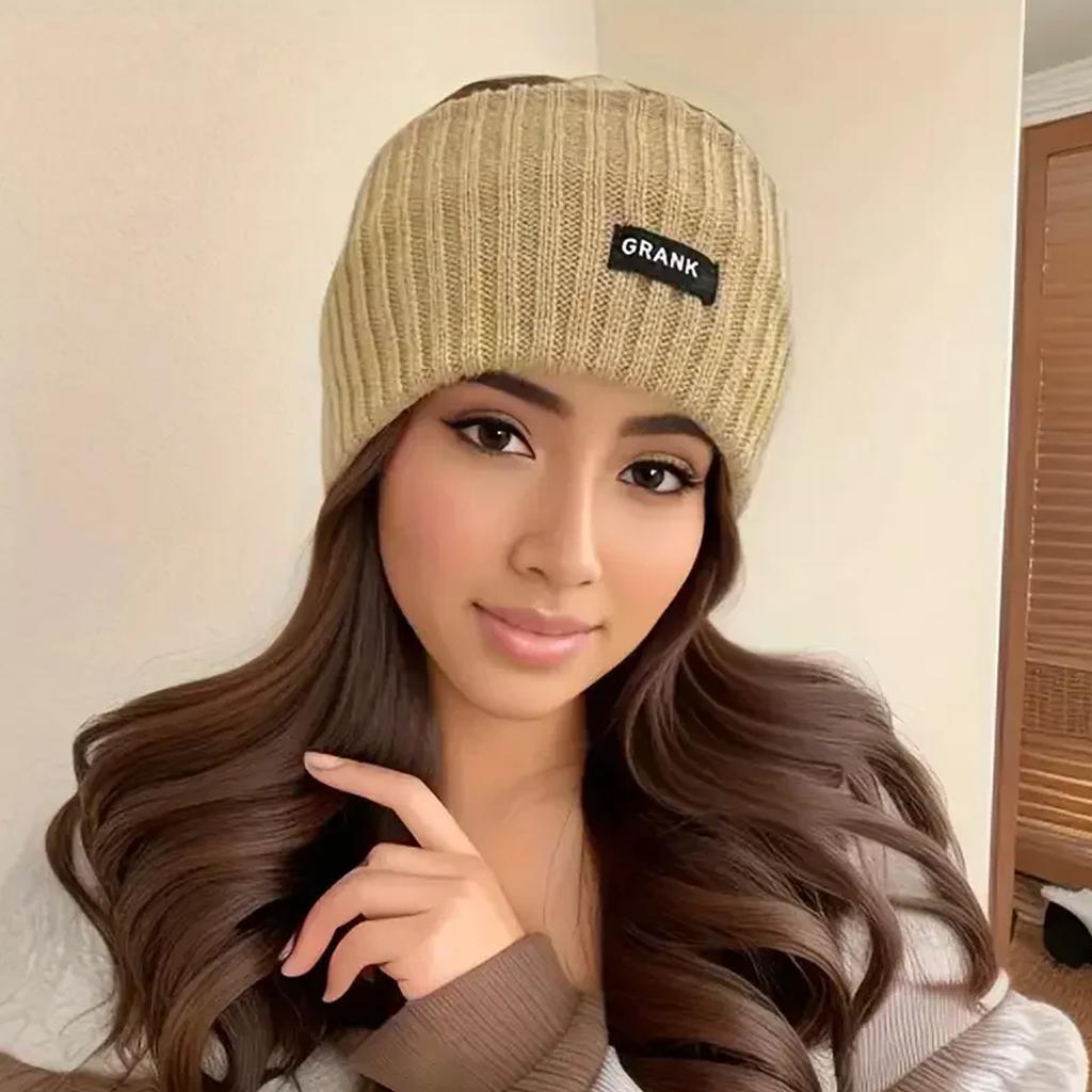 1PC Headband Knitted Women's New Forehead Protection Windproof Plush Wide Edge Headscarf Sports Fashion Headwear SmearHair Hoop