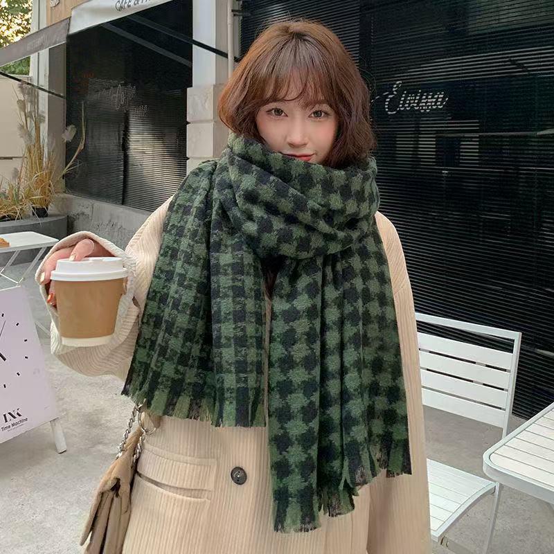 Autumn/Winter Style Women'S Scarf Korean Style Versatile Thickened Shawl Warm Neck Warmer