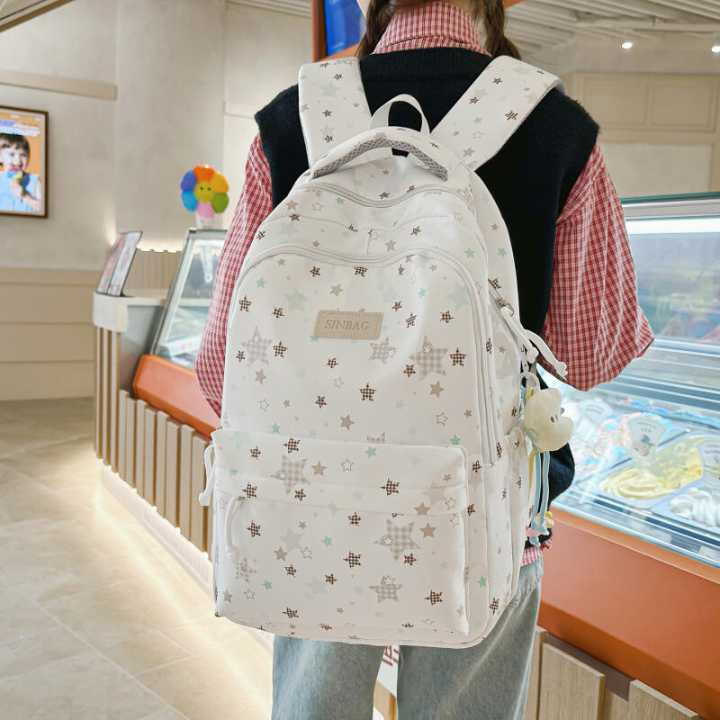 Five-pointed Star Backpack Large Capacity Printed Backpack Student Schoolbag