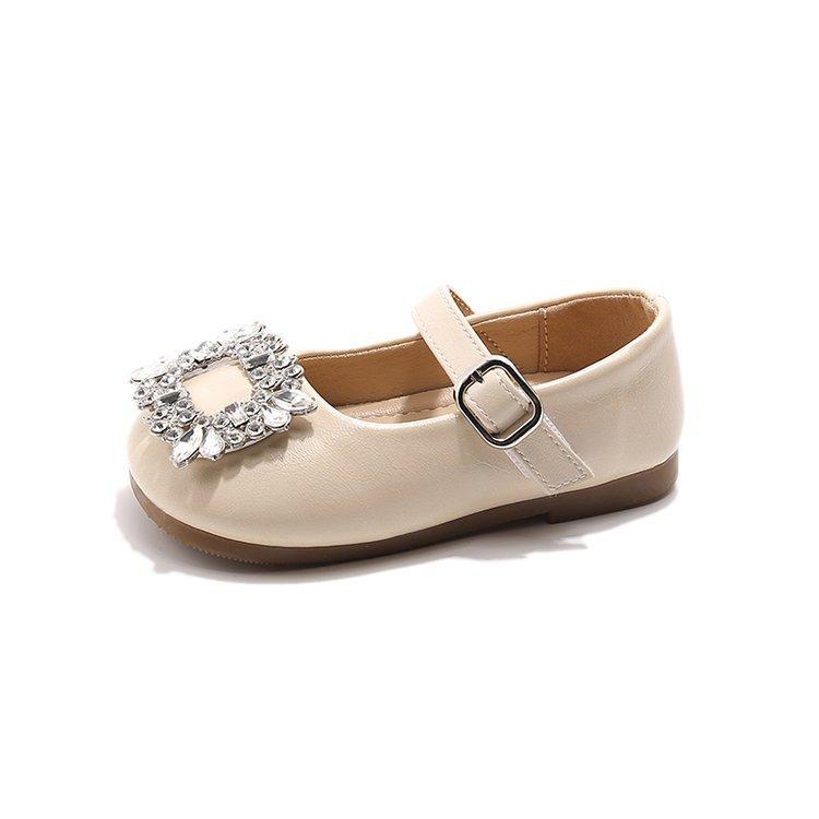 

Girls princess shoes 2025 spring and autumn new little girl soft sole Doudou shoes foreign style children s small leather shoes shallow mouth sing 34