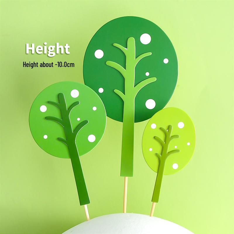 Forest Leaves Cake Topper: Apple & Coconut Tree Decor with Free Shipping