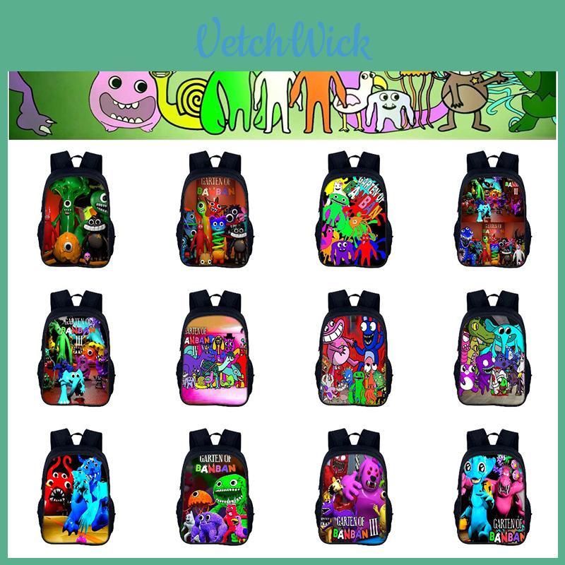 Garten Of Banban 3 40cm Cute And Colorful Cartoon Print Nylon Backpack For Boys And Girls Ideal For School