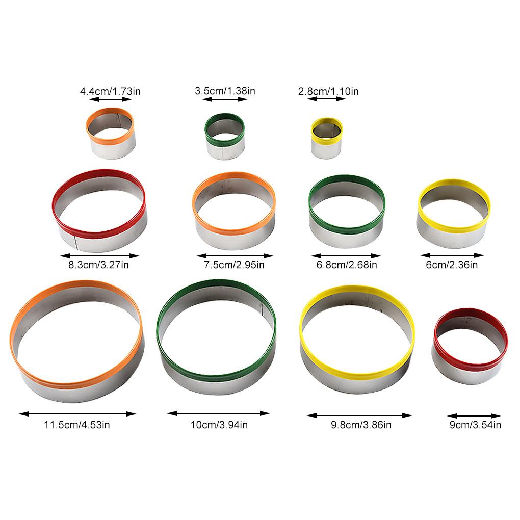 12Pcs Round Cookie Molds Set Stainless Steeel Sugar Biscuit Pastry Rings Cake Baking Moulds DIY Cookie Making Mold