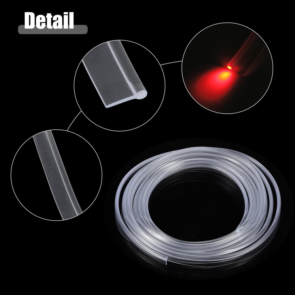 ACROPIX Fiber Optic Cable Skirt Side Glow Car Light Decoration Universal 3mm 2.5M Clear 1pcs