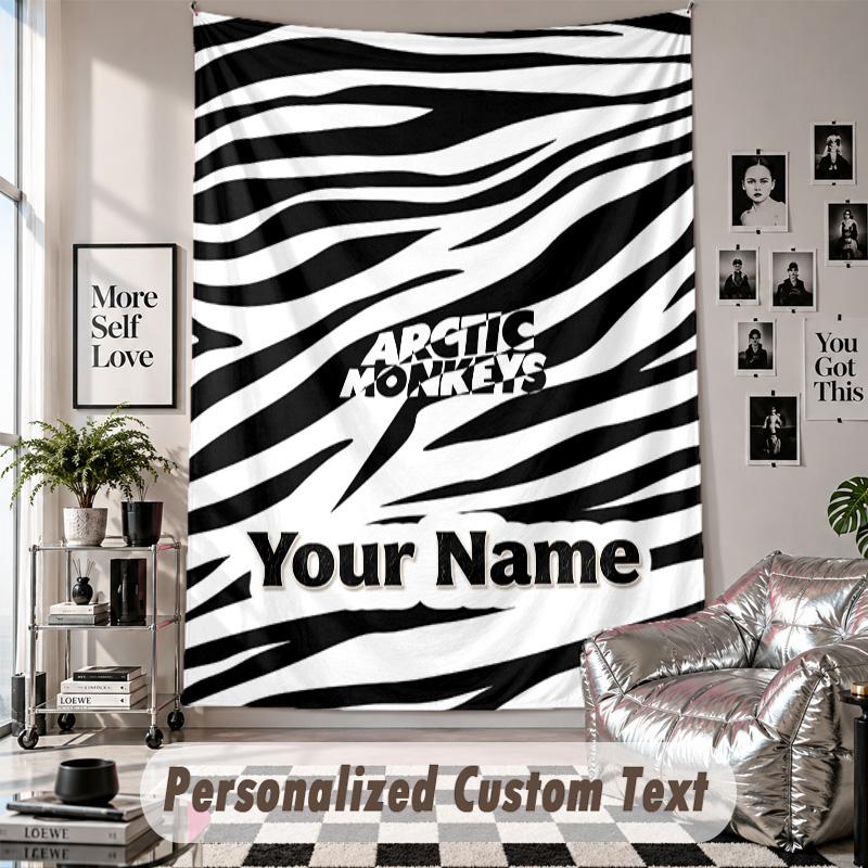 Wall Hanging Tapestry With Custom Name & Text, Arctic Monkeys Decorative Tapestry For Bedroom