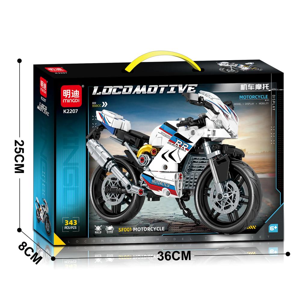 MOC City Technical Motorcycle Moto Car Model Building Blocks Racing Motobike Vehicles Bricks Toys for Kids Teenagers DIY Gifts
