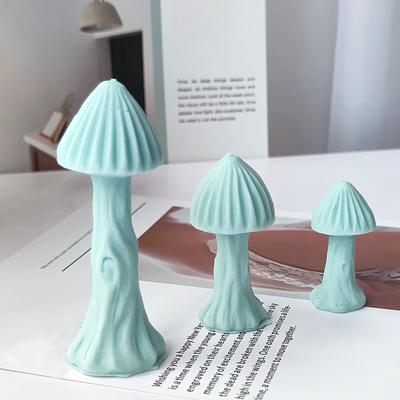 Mushroom Shape Candle Mold 3D Mushroom Candle Resin Silicone Mould for DIY Gypsum Baking Mould Jelly Fondant Decorations