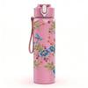 1PC Loose Branch Rose Vine Floral Print 750ml Color Plastic Sports Water Bottle Leakproof Flip Straw Lid Suitable for Sports Office Home Use