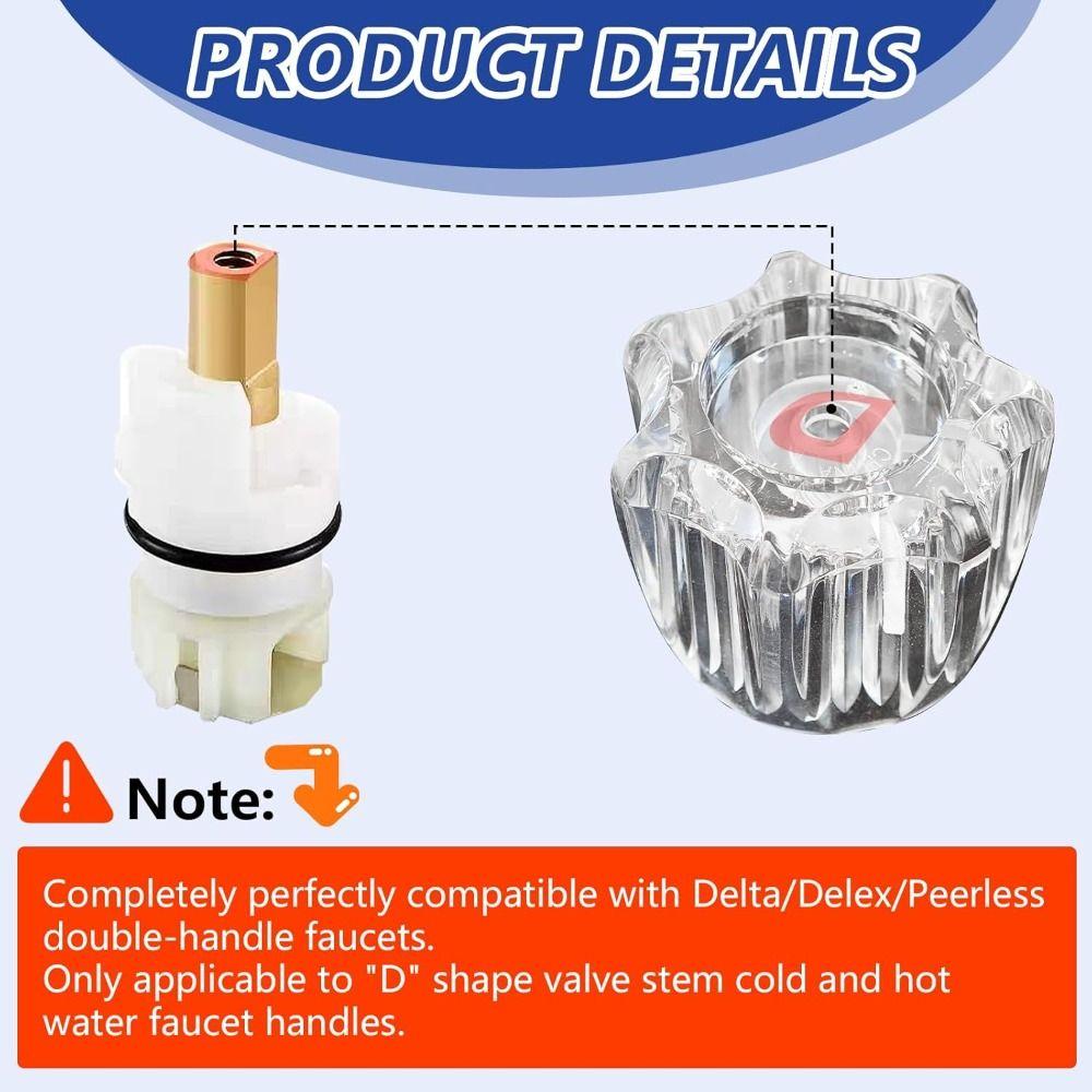 2pcs Durable Faucet Handles Replacement Kit Bathtub Knobs Parts Professional Faucet Knobs  Bathroom