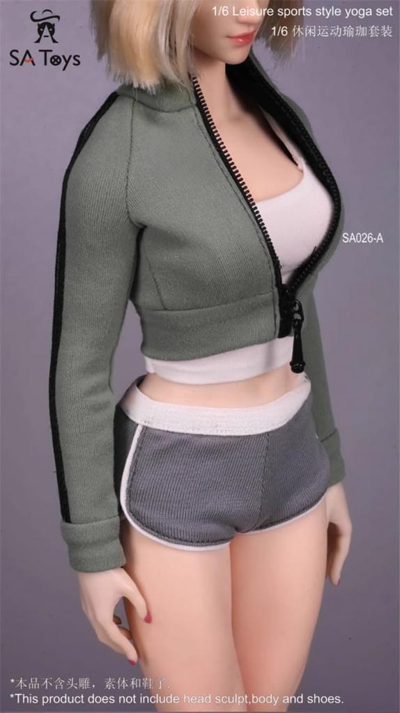 Toys Hobbies Scale Action Figure Compatible with TBLeague Body SAtoys SA026 Beautiful Women Fashion Sexy Girls Exercise Yoga Clothes and Head Not &