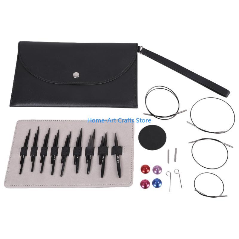 Y3NA Circular Knitting Needle Set Size 3.0mm to 6.0mm Interchangeable Circular Needl CN