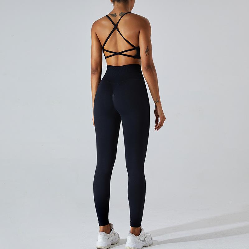 New Seamless Sexy Yoga Outfit, Women'S Yoga Back Vest, Sports Bra, High Waist Tight Fitting Sports Suit