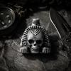 Aztec Style Skull Ring with Detailed Carvings Ancient Design Inspired Jewelry for Collectors and Enthusiasts Durable Metal Construction