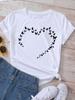 Fashion Women T-Shirt Love Butterfly Print T Shirt New Harajuku Tops Female Summer Tee Shirts Short Sleeve Tops Streetwear