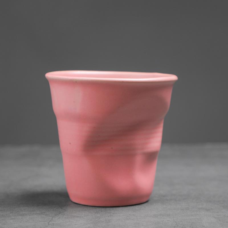 Stoneware Coffee Creative Hand-pinched Pleated Cup Ceramic Latte Cup Espresso Cup Vintage Afternoon Tea Cup