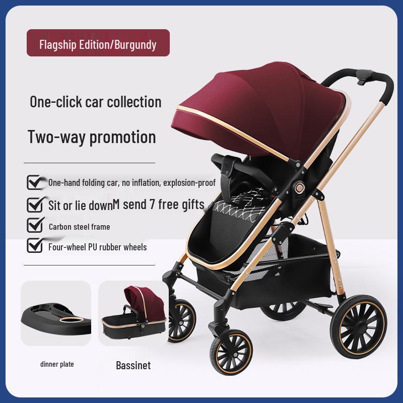 Yinglai'er Lightweight Foldable Reversible Baby Stroller with Sleep Basket