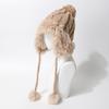 Hat Female Northeast Thickened Warm Lei Feng Hat Ear Protector Plush Rabbit Hairball Knitted Hat Windproof And Cold-Proof Wool Hat Female