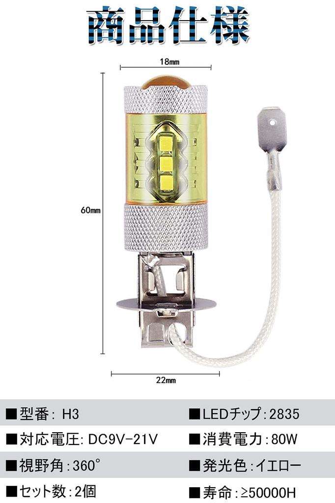 H3 LED Mlhové světlo, H3 LED, Žluté LED Mlhové světlo, H3, Mlhové světlo, Kompatibilní