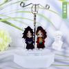 Cute Anime Keychains Kokushibo Akaza Daki Tsuyuri Kanao Uzui Tengen Tsugikuni Yoriichi COS Acrylic Keyrings Pendants Figure Toys