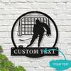 Metal Hockey Player Wall Art, Classic Vintage Tin Sign, Non-Electric Home Decor, Hanging Ornament