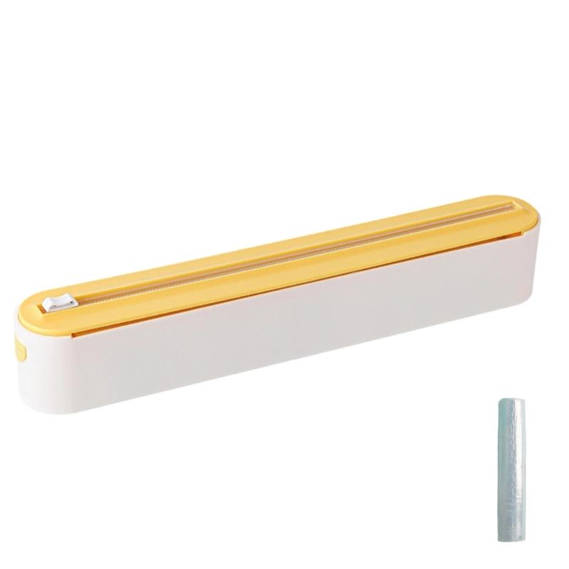 Food Cling Film Cutter Refrigerator Magnetic Plastic Wrap Dispenser with Slide Cutter Universal Aluminum Foil Organizers