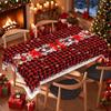 Christmas Printed Tablecloth Holiday Xmas Party Table Cover Decorative Dining Table Cloth for Home Kitchen Rectangular Round
