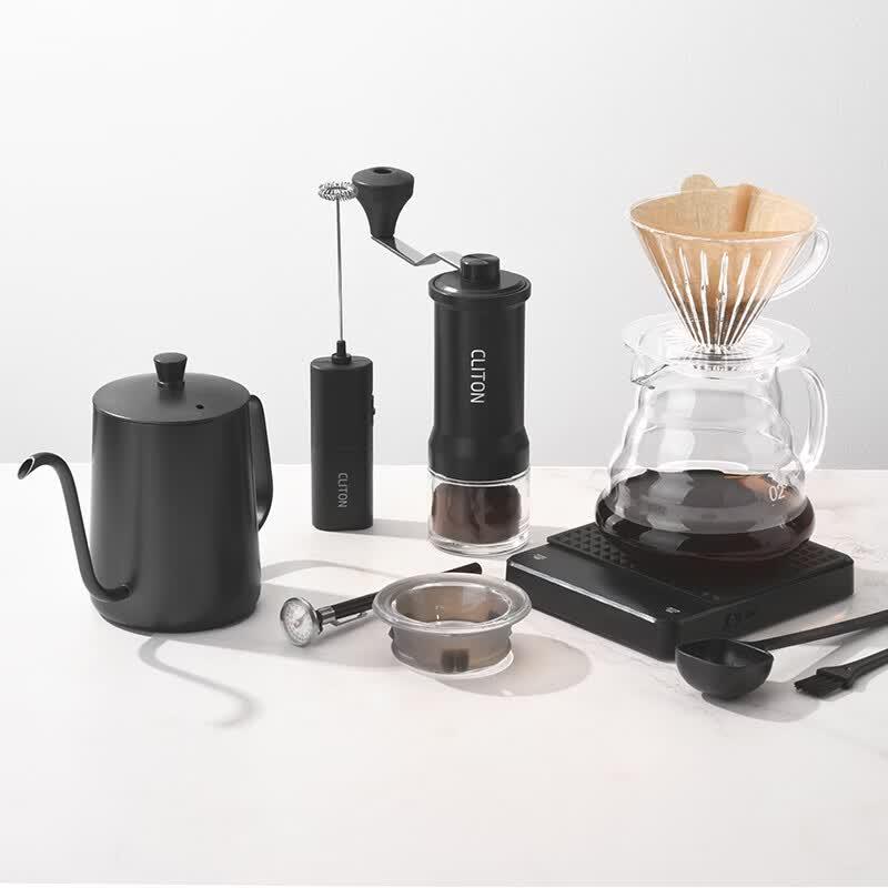 CLITON Manual Coffee Grinder and Pour Over Set