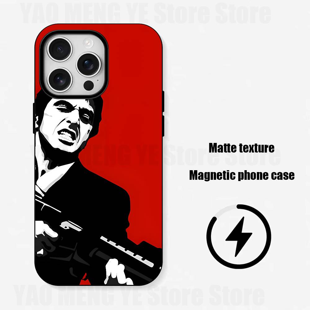 Scarface Film For Iphone 17,16,15,14,13,12,11 Pro Mini Max XS Case Frosted Magnetic Cover For Shockproof Bumper Funda