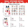 Christmas Snowman Face Sticker Self-Adhesive Cartoon Water Bottle Cup Window Wall Funny Decal
