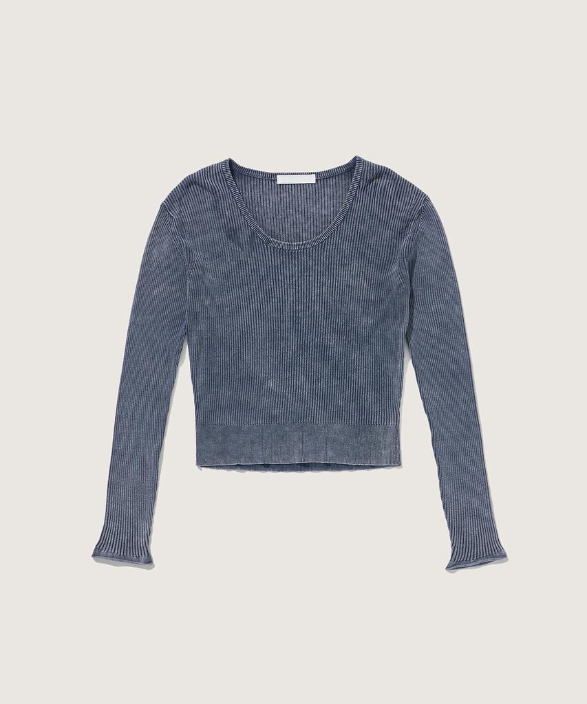 PLAC WOMEN Scoop Neck Washed Knit Blue