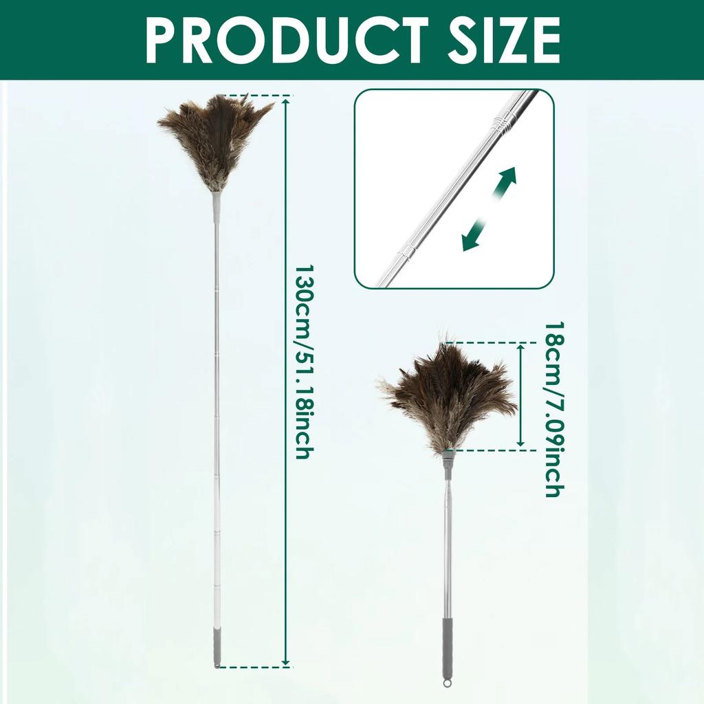 Feather Duster Telescopic Ostrich Feather Duster Ceiling Fans Feather Duster Reusable Ostrich Dusters For Home Cleaning Tools