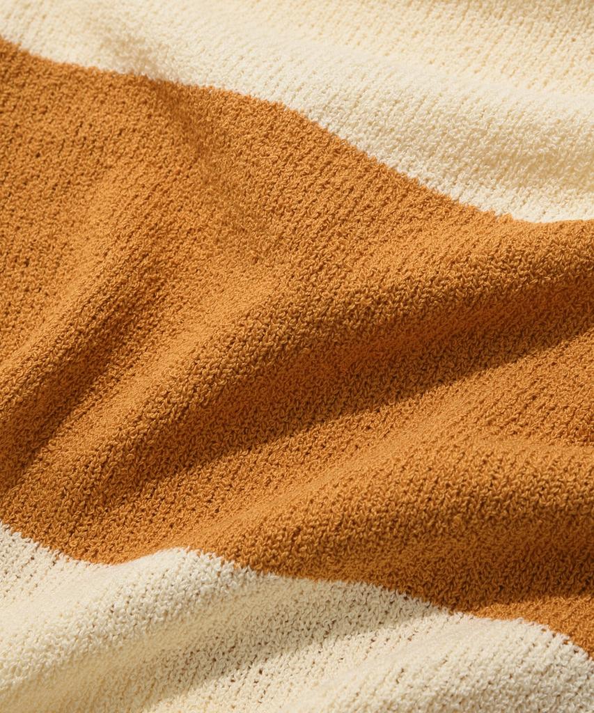 COVERNAT C Logo Stripe Collar Half Knit Orange