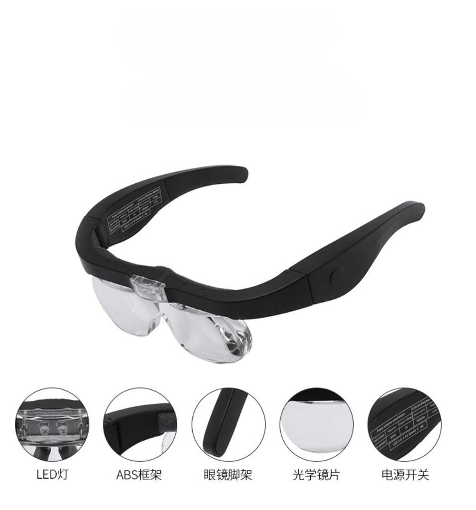 Magnifying Glasses Magnifier1.5X 2.5X 3.5X 5.0X USB Rechargeable with LED Light for Reading Jewelers Watchmaker Repair Wearing